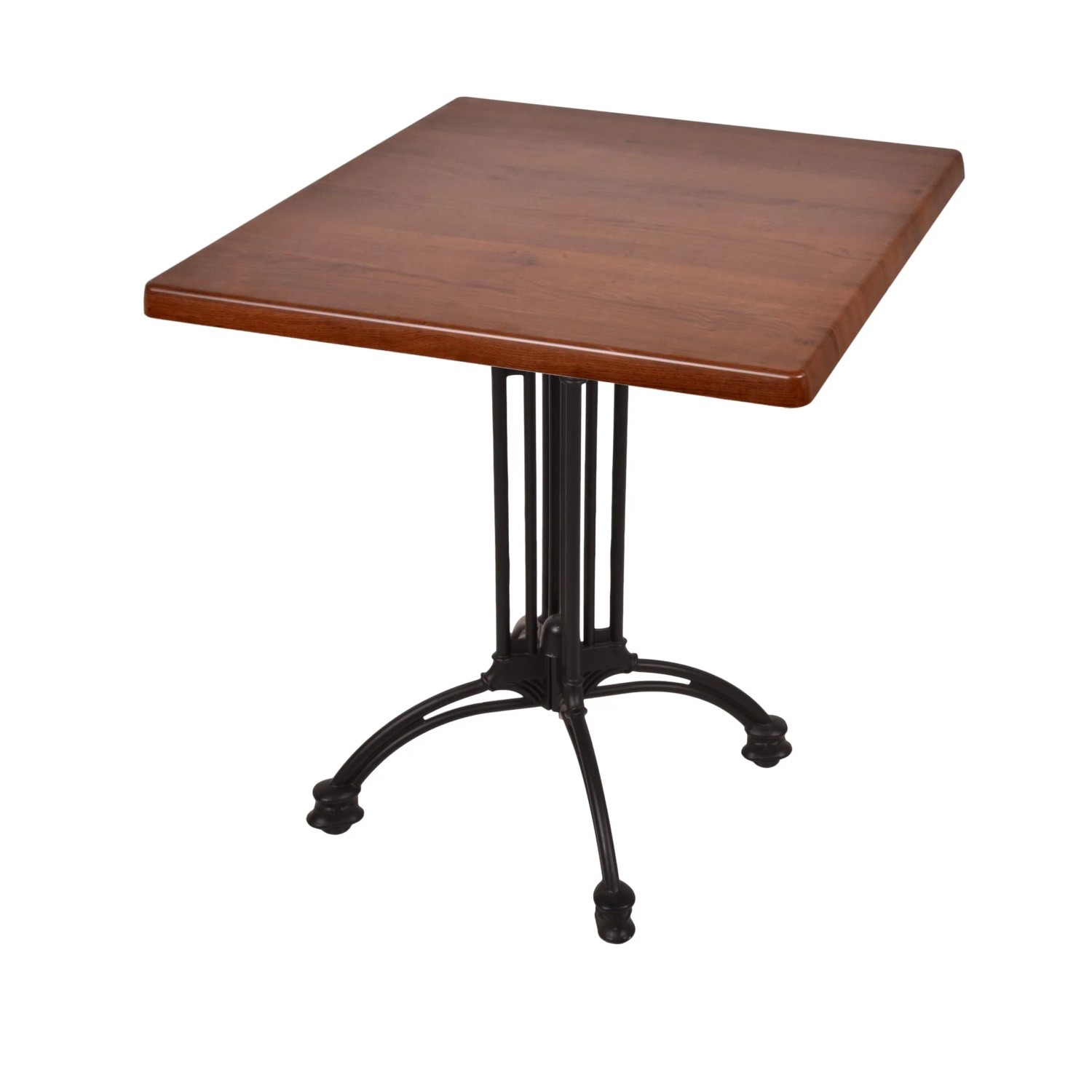 DELUKE Bistrotisch JELENA 70x70cm Quadratisch Dunkelbraun Holz Cafétisch Bartisch Gartentisch Outdoor-Esstisch