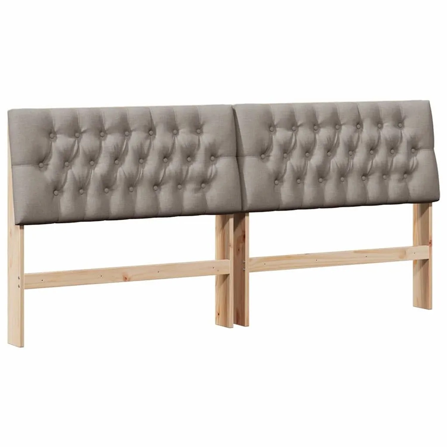 vidaXL Gepolstertes Kopfteil Taupe 200 cm Massives Kiefernholz 879322