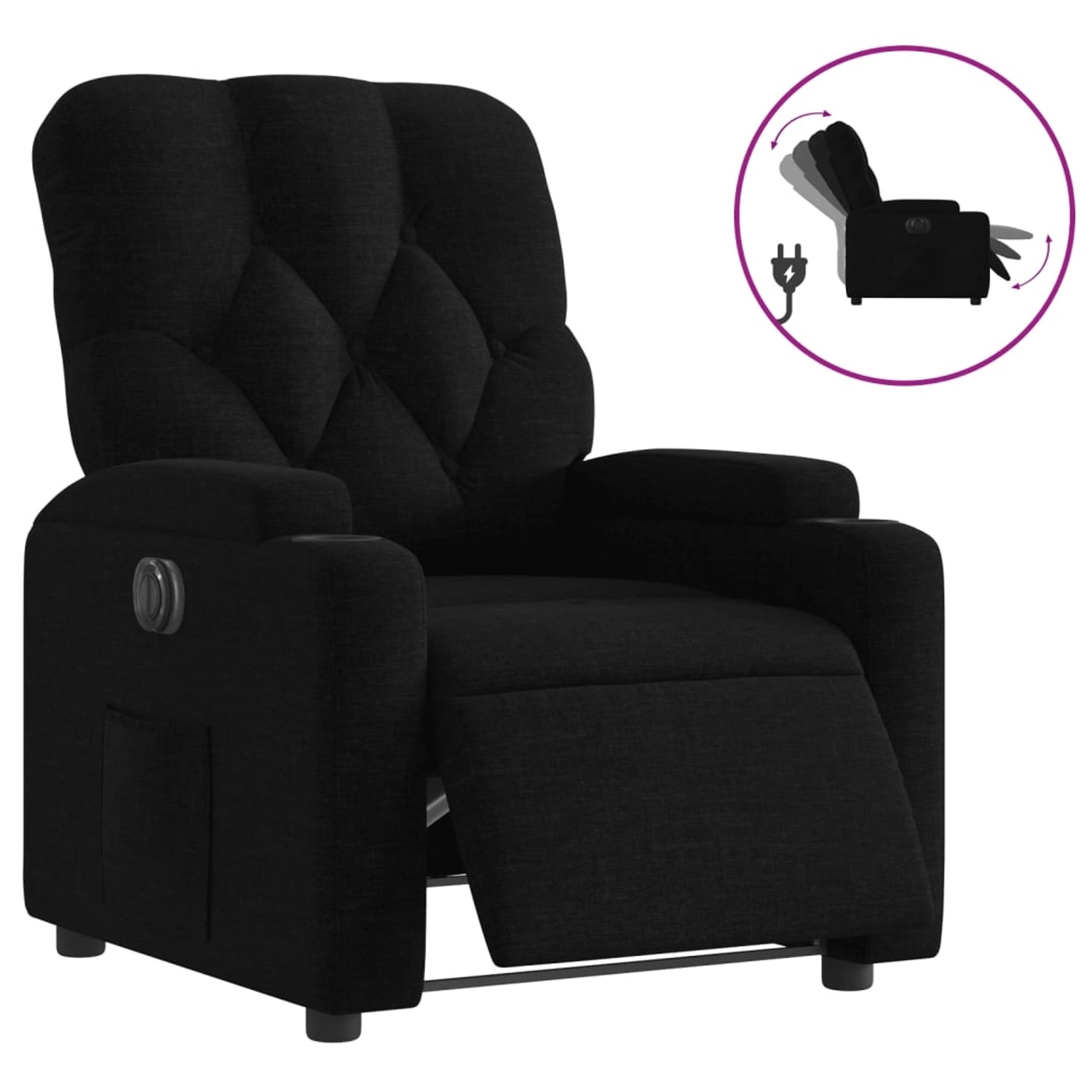 vidaXL Relaxsessel Elektrisch Schwarz Stoff 3204688 günstig online kaufen