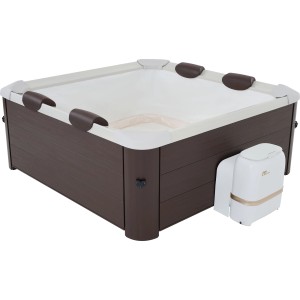 MSpa Frame Whirlpool Tribeca F-TR062W, aufblasbarer Pool mit Holzoptik und Steuerelement.