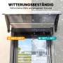 Outsunny Haustürvordach aus Polycarbonat, schwarz, wetterfest und UV-beständig.