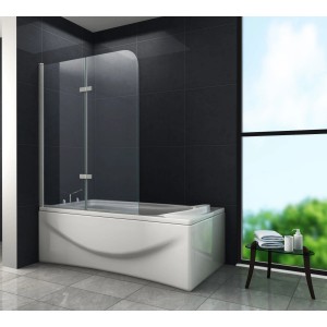 Glasdeals Badewannenaufsatz Duschtrennwand BREASE 100 x 140 cm – 3513