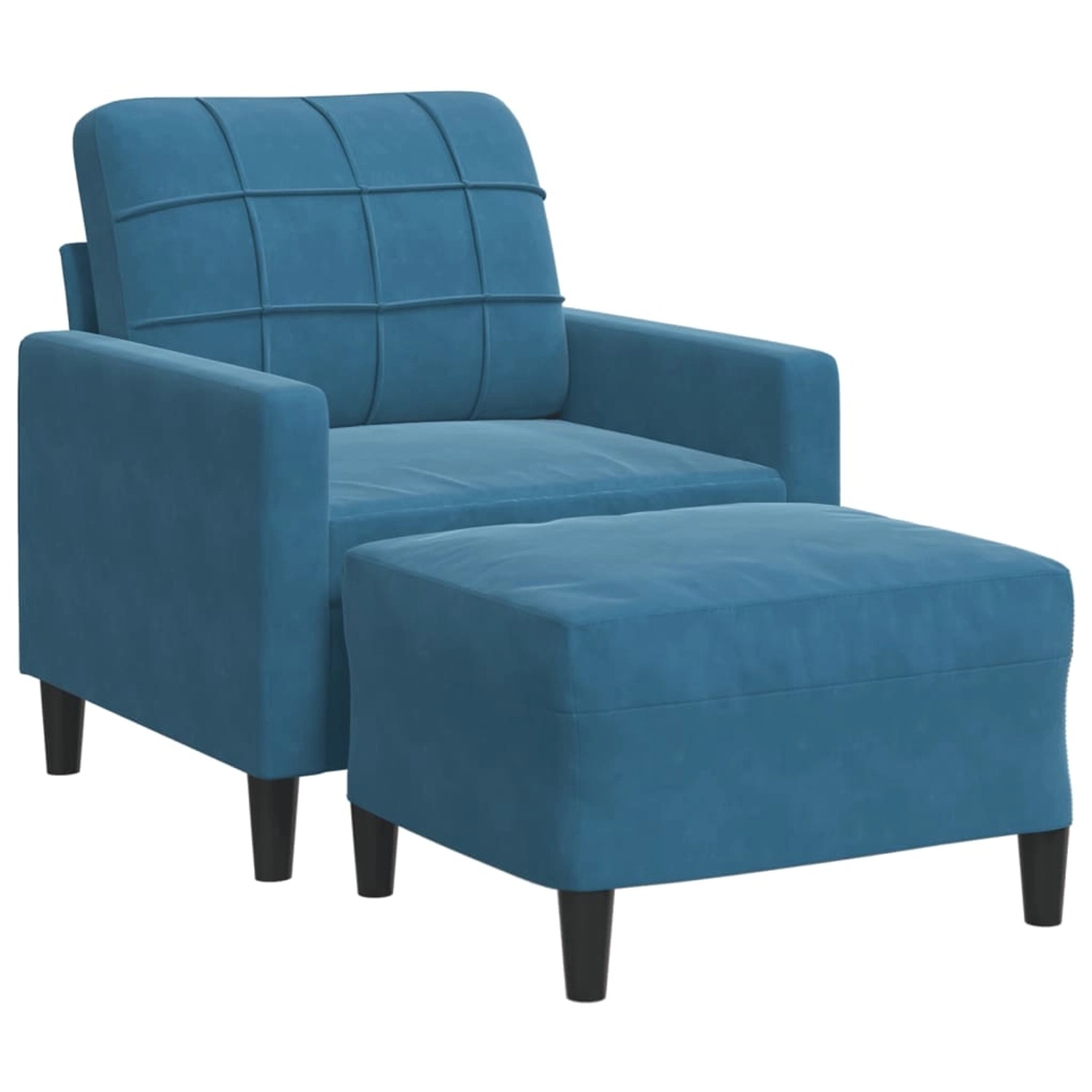 vidaXL Sessel mit Hocker Blau 60 cm Samt 2163264 günstig online kaufen