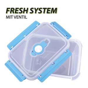 Bestlivings Frischhaltebox Fresh System, 0,9L, blau, mit transparentem Deckel und blauem Verschluss.