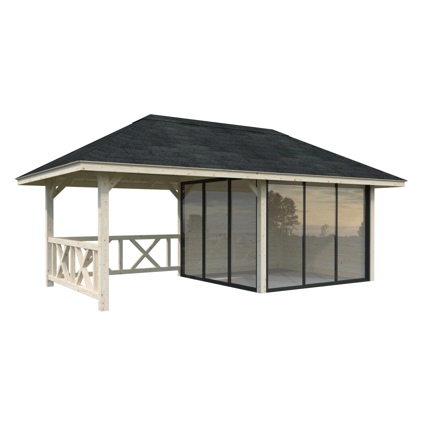 Palmako Pavillon Bianca Set203 Slide Naturbelassen 588 cm x 300 cm FSC® günstig online kaufen