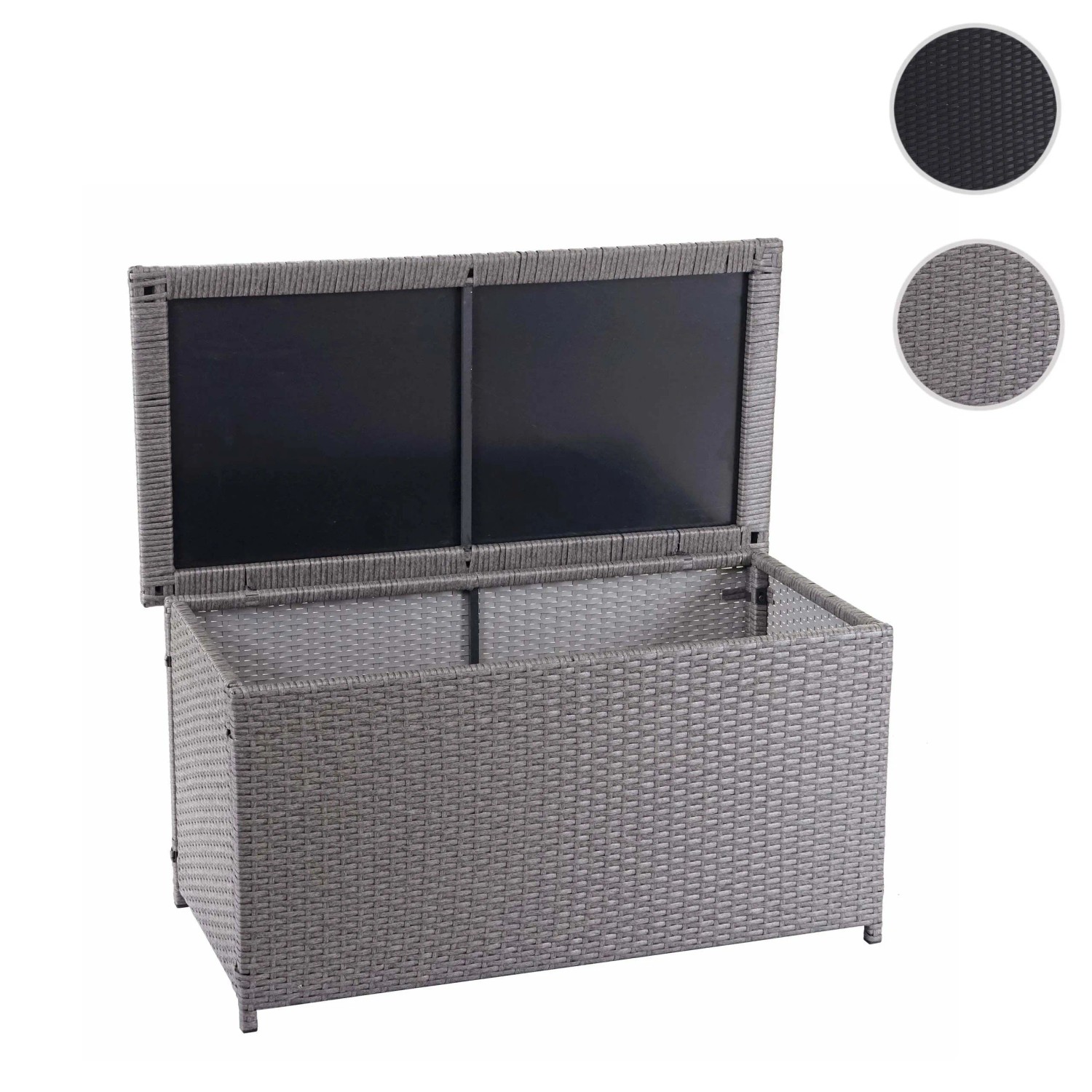 Proregal Poly-Rattan Kissenbox HxBxT 51x115x59cm Basic Grau 250L Gartentruhe Auflagenbox Truhe_7