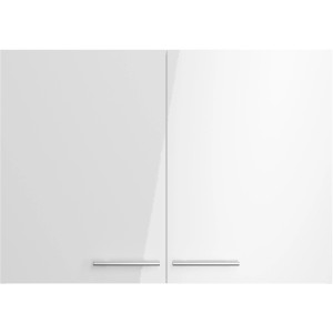 Optifit Oberschrank Rurik986, 100 cm, weiß, mit zwei Türen und Edelstahlgriffen.