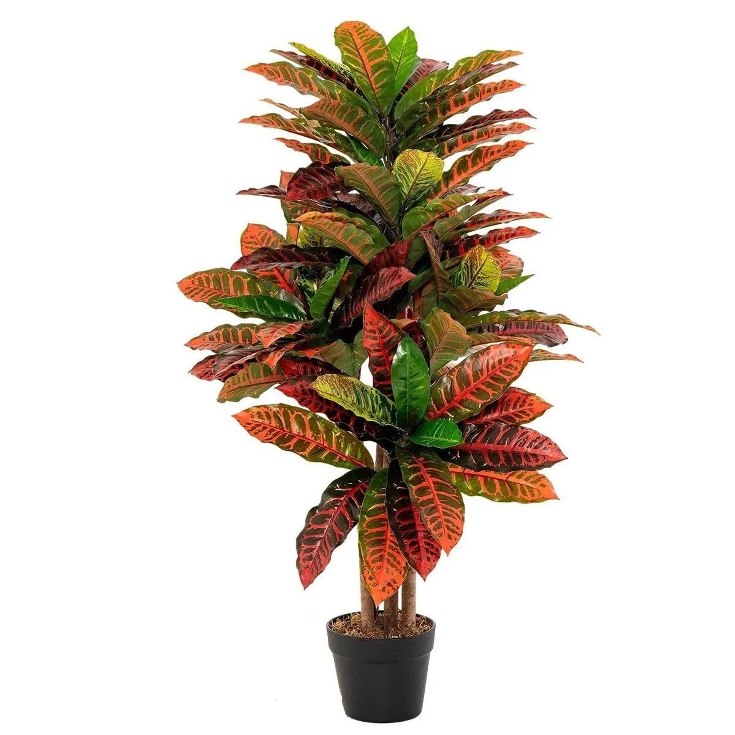 Costway Kunstpflanze Palmenbaum mit Bunten Blättern Rot&Grün 100 cm günstig online kaufen