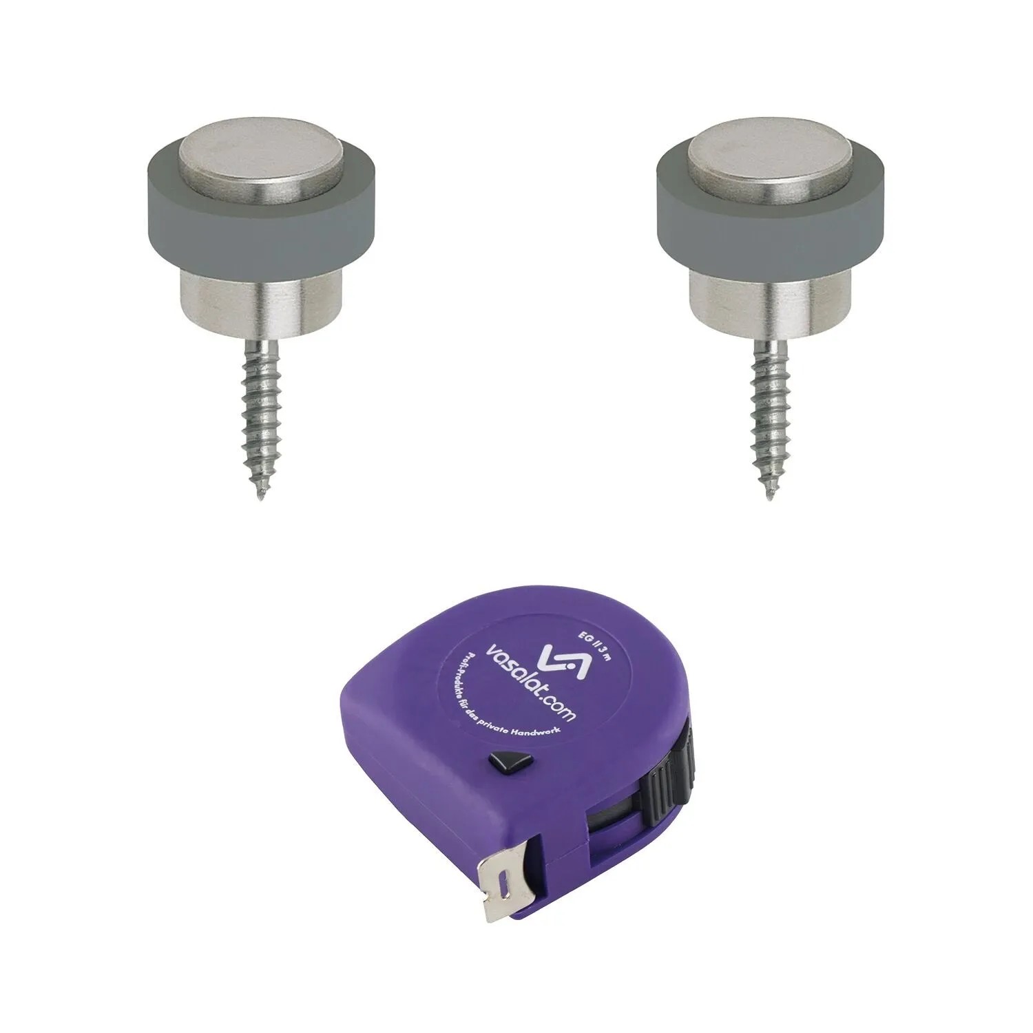 vasalat Set Türstopper Boden zum Schrauben Ø 48 mm H 38 mm Edelstahl