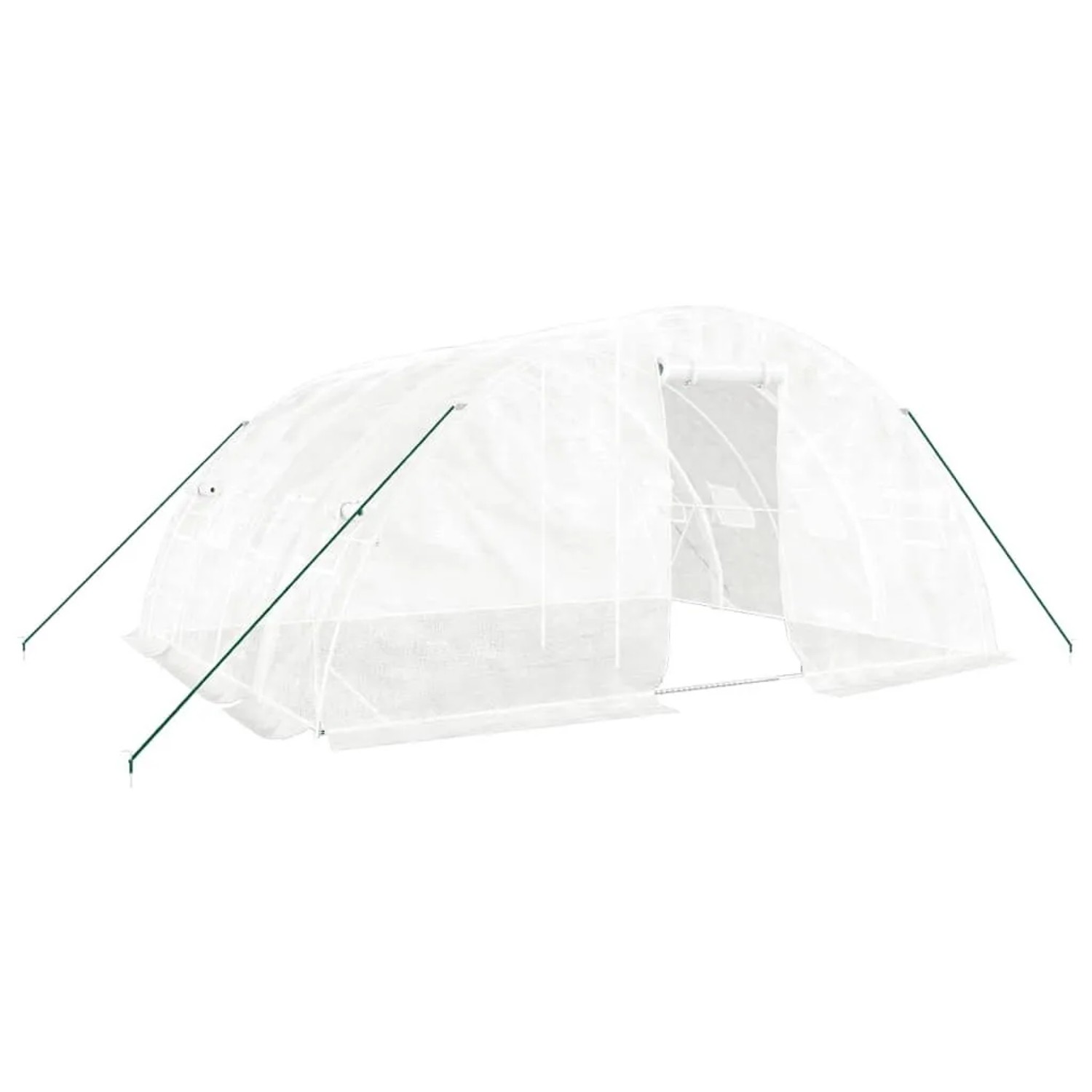 vidaXL Gewächshaus mit Stahlrahmen Weiß 20 m² 5x4x2,3 m 3188094