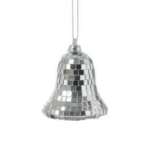 Marelida Christbaumschmuck Glocke Weihnachtsbaumschmuck Im Discokugel Look Silber