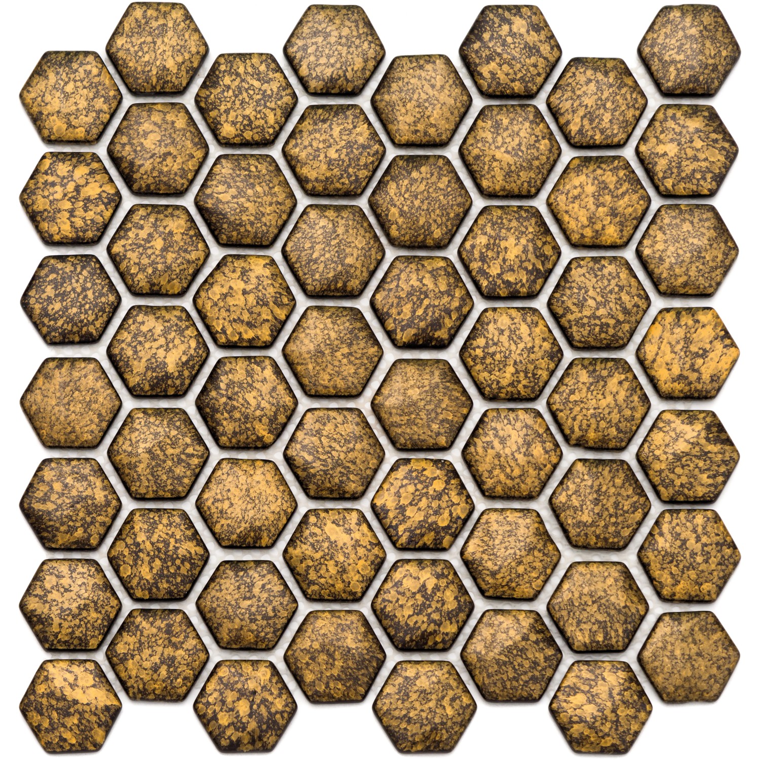 Mosaikmatte Ebru Hexagon Glas Gold 29 cm x 29 cm günstig online kaufen