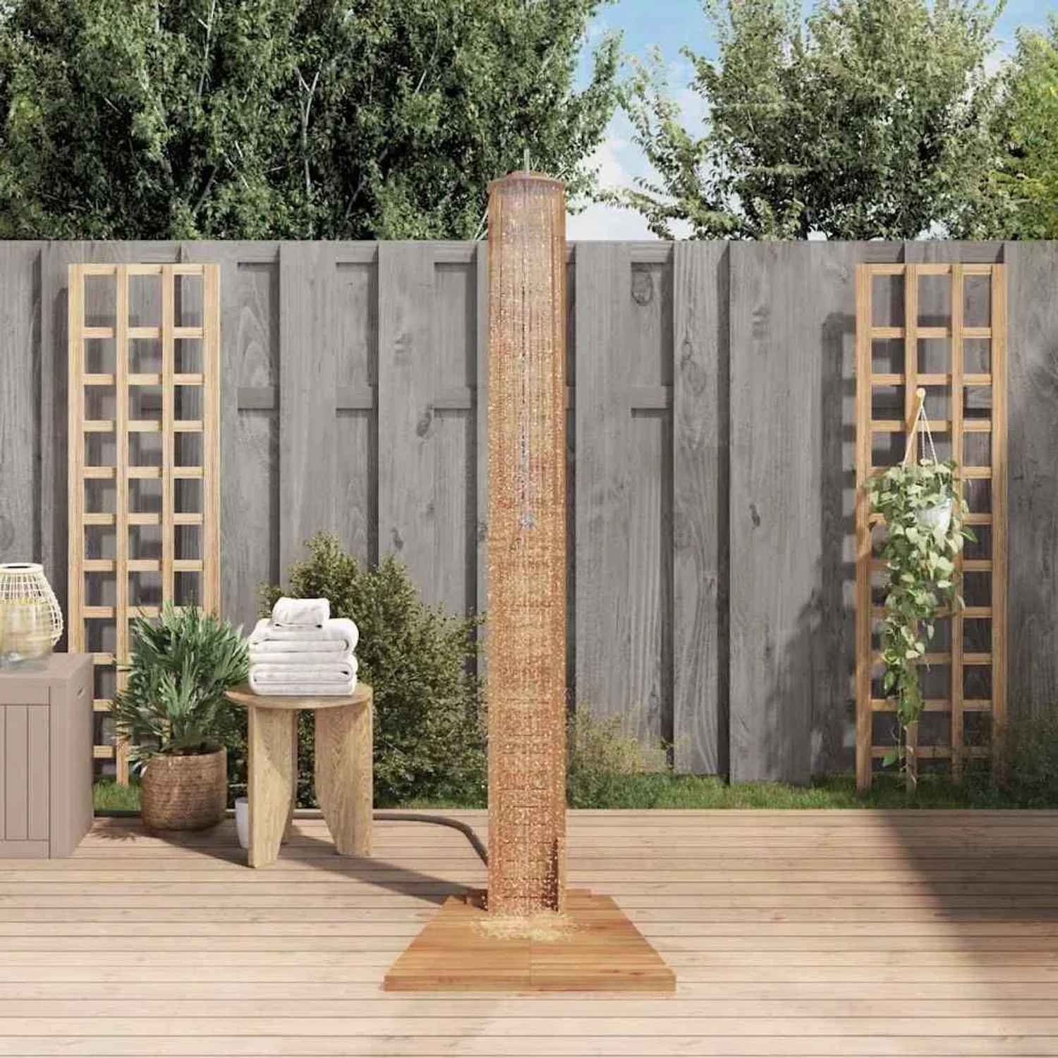 vidaXL Gartendusche Massivholz Teak 70x75x204 cm 44667_3