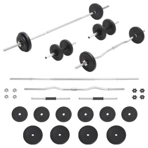 vidaXL Langhantel und Kurzhantel-Set 30 kg 93588