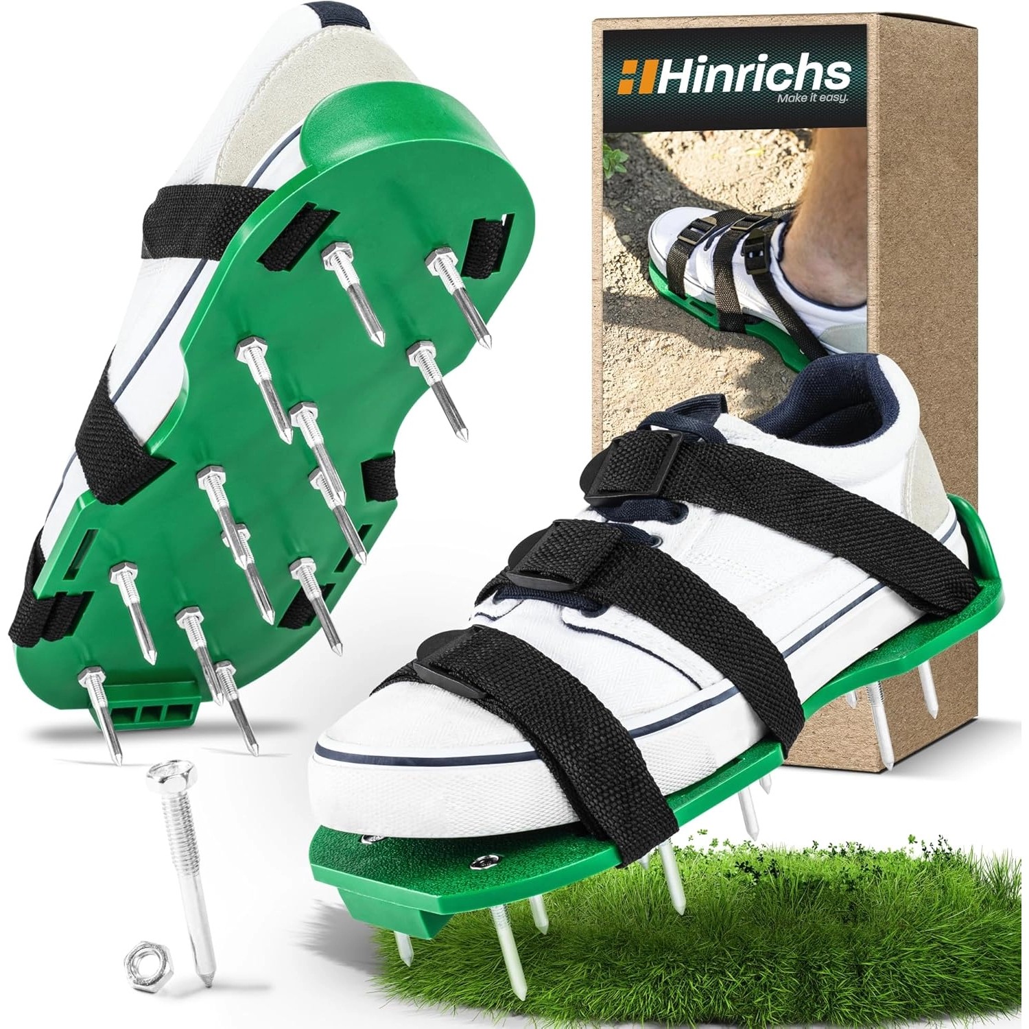 Thumbnail - Hinrichs Rasenlüfterschuhe 2x Nagelschuhe zum Rasen belüften