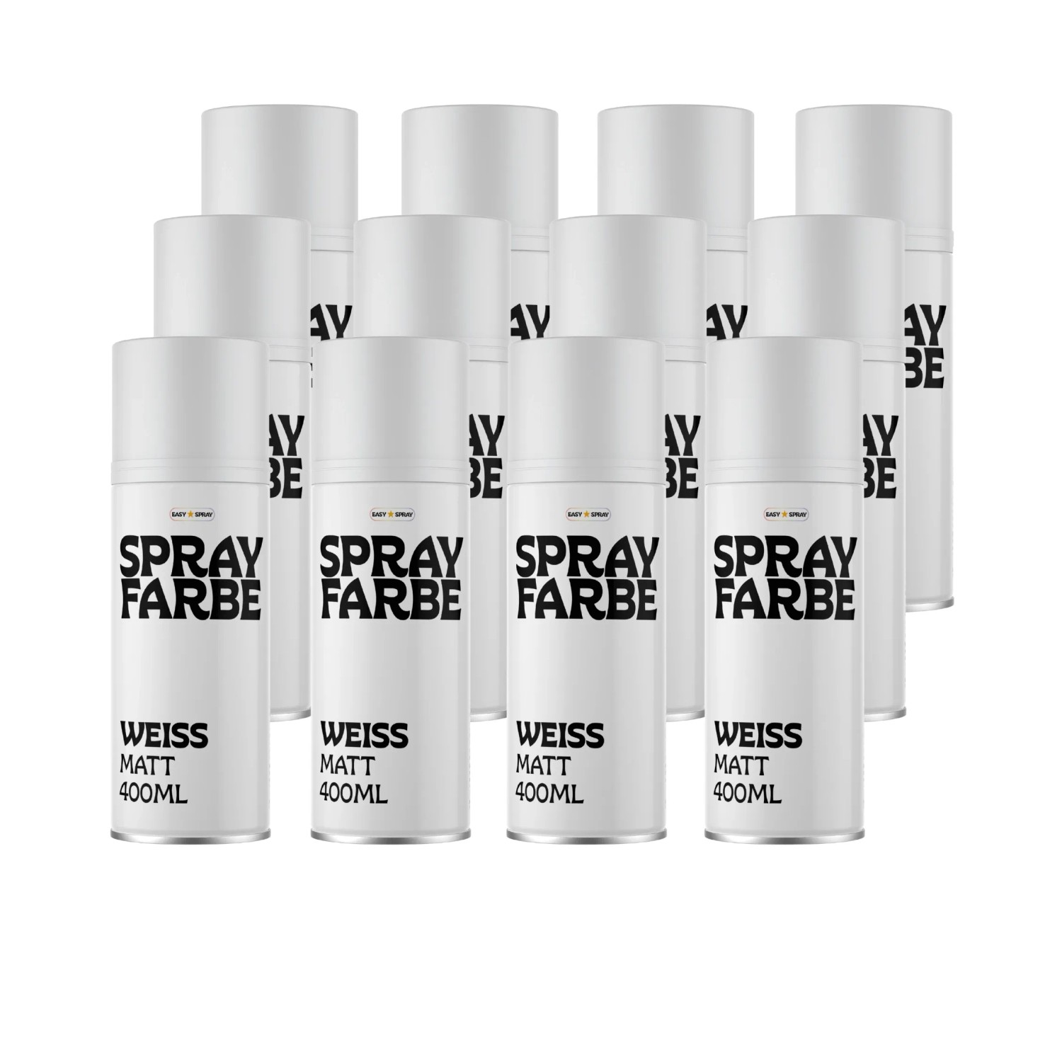 EasySpray Sprühfarbe 400 ml 12er Set Weiss Matt