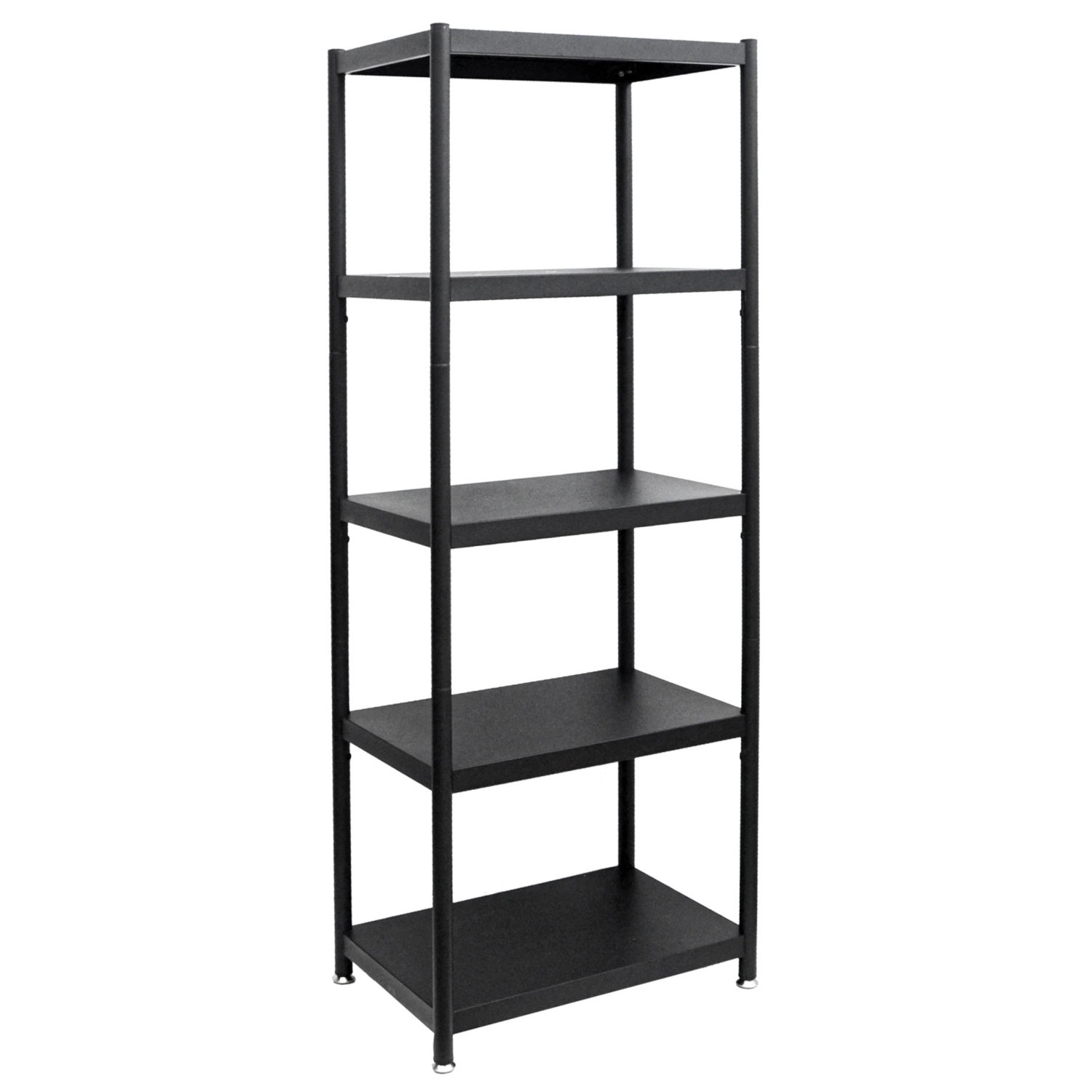 shelfr Industrial Design Metallregal auf 5 Ebenen 61 x 41 x 170 cm Schwarz