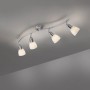 Stahlfarbener Just Light Spot Karo mit vier Leuchten, 90x21 cm, für flexible Beleuchtung.