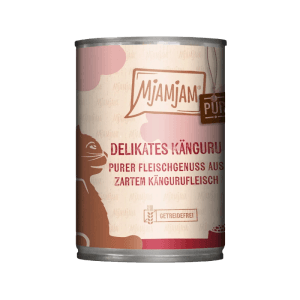 Mjamjam Katzen-Nassfutter Känguru, 400g Dose. Alleinfutter mit purem Fleischgenuss für Katzen.