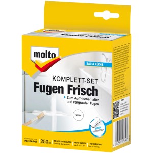 Molto Fugen-Frisch Komplett-Set, 250ml, zum Auffrischen von Fliesenfugen mit Pinsel und Schwamm.