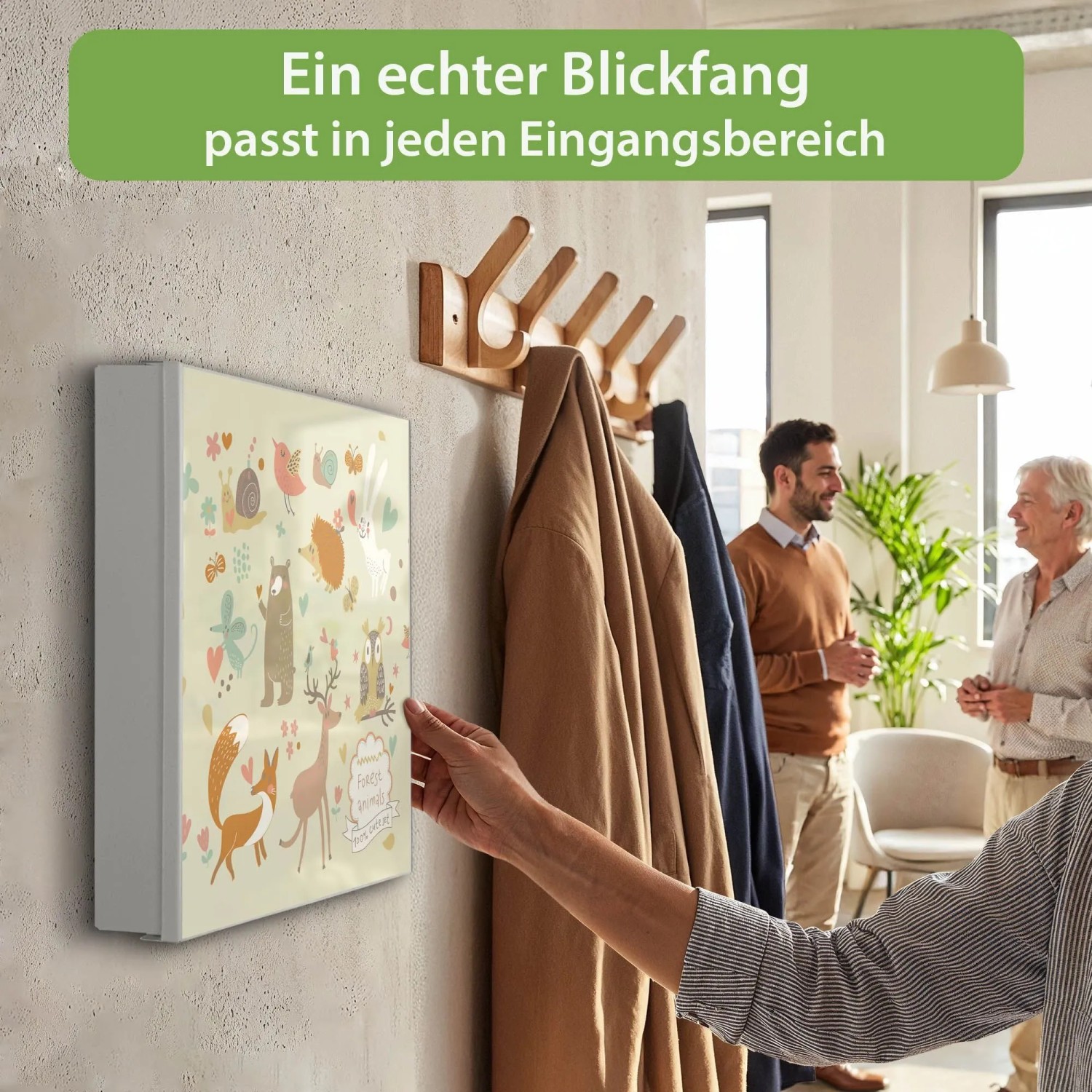 Banjado Großer Schlüsselkasten Glas 30 x 30 cm Weiß 50 Haken Magnetisch kaufen bei OBI