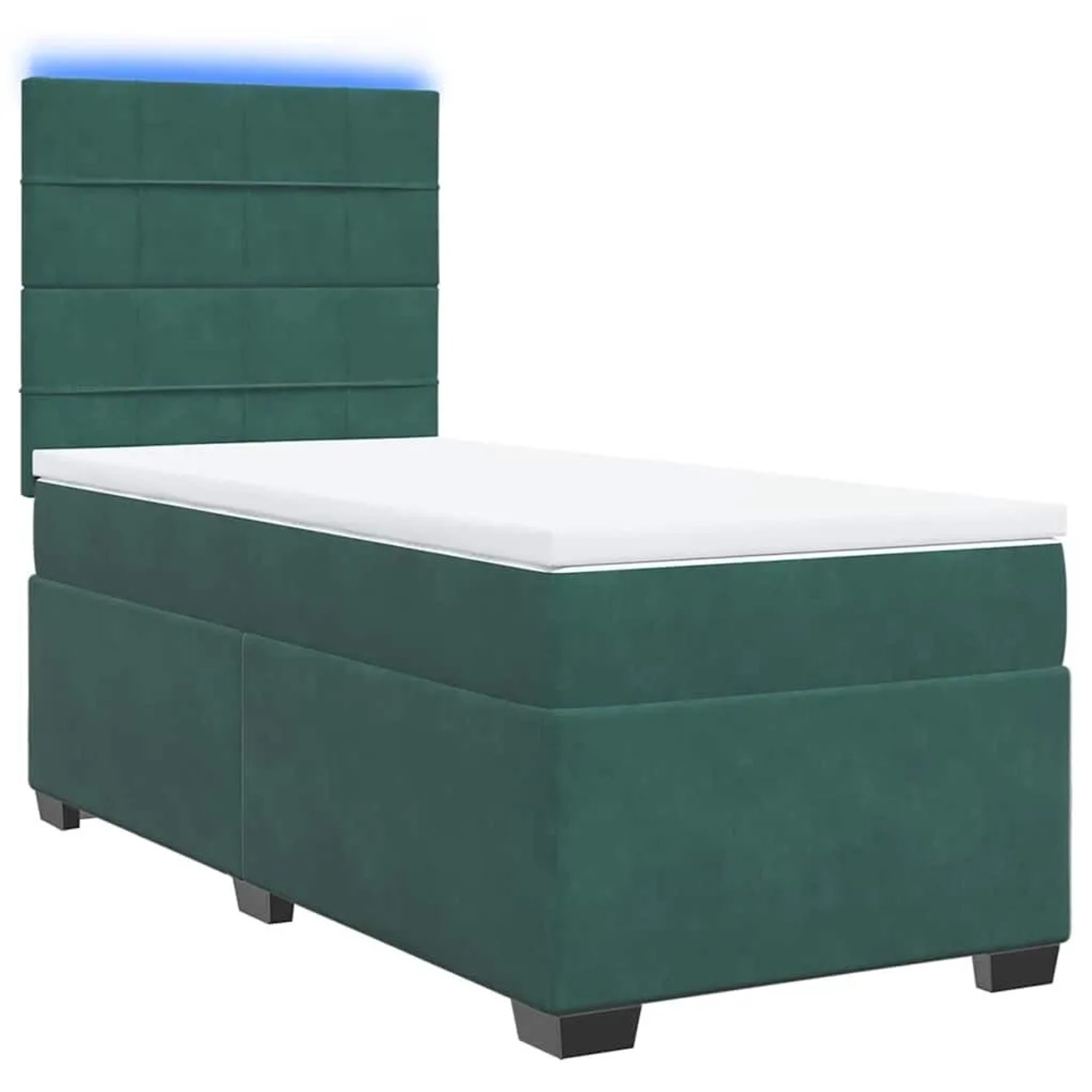 vidaXL Boxspringbett mit Matratze Dunkelgrün 90x190 cm Samt 3293089 günstig online kaufen