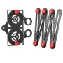 STAHLWERK 6-in-1 Multiwinkel-Messlineal aus Aluminium für präzise Winkelmessung.