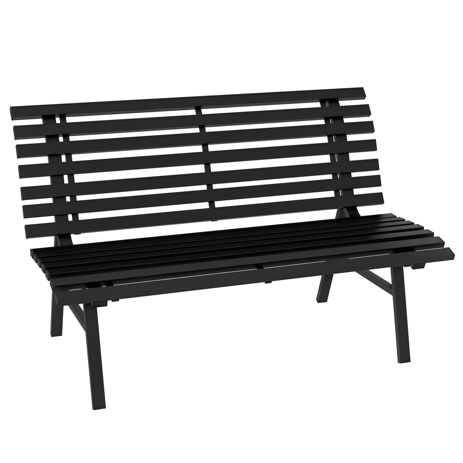 Outsunny Gartenbank Aluminium 123L x 67B x 79H cm Schwarz