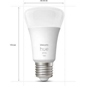 Philips Hue White E27 Leuchtmittel, 9,5W, 1055 lm, warmweißes Licht.