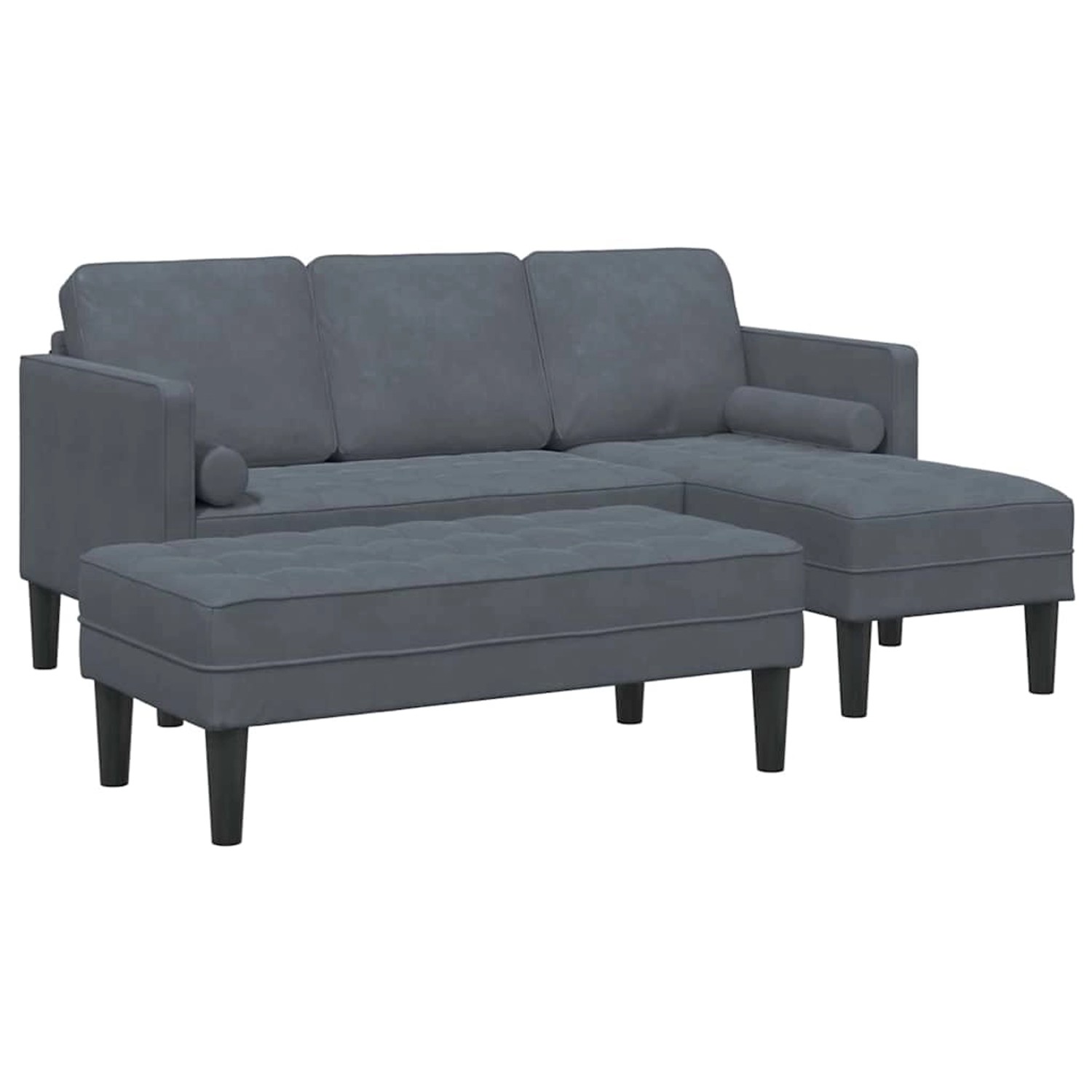 vidaXL Sofa-Set 2-Tlg Dunkelgrau 173 x 131 x 67 cm Samt 3329265 günstig online kaufen