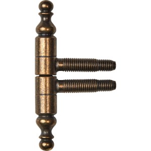 Sfs Einbohrband Türband aus patiniertem Messing mit Zierkopf und 3-Gewindebolzen für Türen.