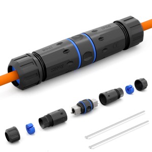hb-digital LSA Verbinder Cat 7, IP68 Netzwerkstecker für Außenbereich, IDC auf IDC