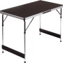 LUX Multifunktionstisch Comfort mit schwarzer MDF-Platte und verstellbarem Aluminiumgestell.