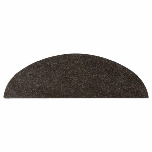 Schwarze, selbstklebende Stufenmatte, Halbrund, 56x17x3 cm. Set mit 15 Stück.
