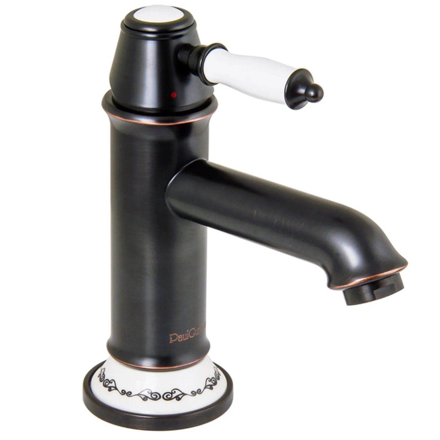 PaulGurkes Schwarze Retro Waschtischarmatur Einhandmischer Bordüre Wasserhahn
