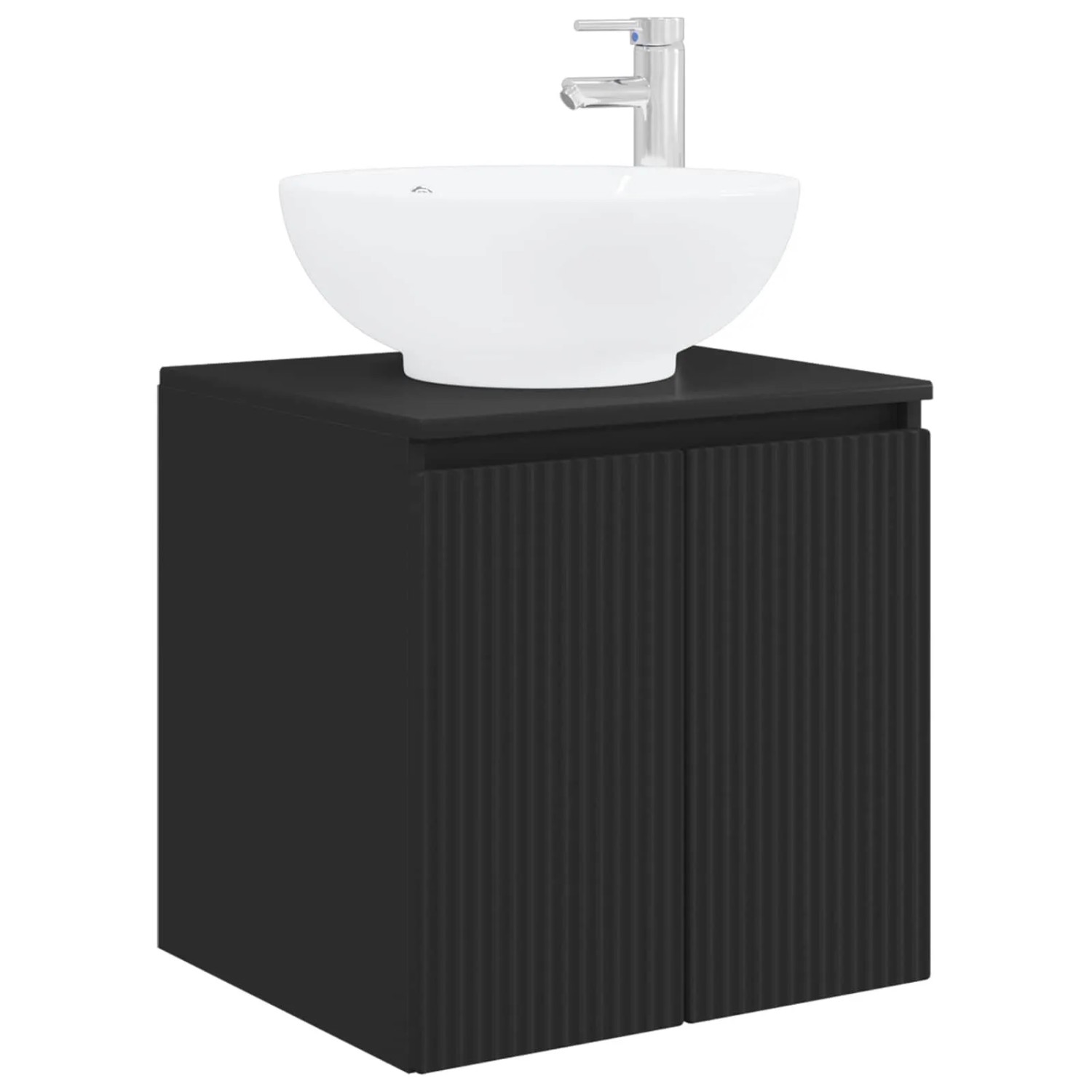 vidaXL Wandmontierte Waschtisch Schwarz 49,5 x 44,5 x 65 cm 890443