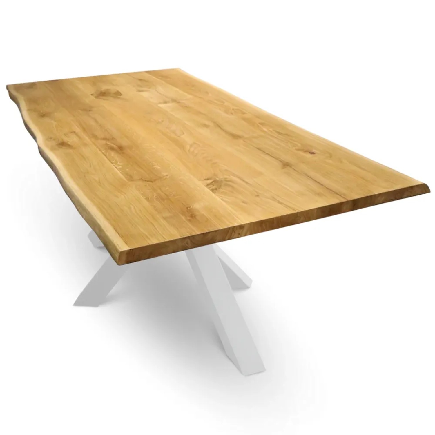 DELUKE Massivholzplatte Eiche mit Baumkante ERIK 100x70cm Tischplatte Rechteckig Holzplatte Arbeitsplatte aus Massivholz