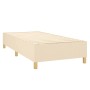 Cremefarbenes vidaXL Boxspringbett 90x190 cm mit Stoffbezug und Lattenrost.