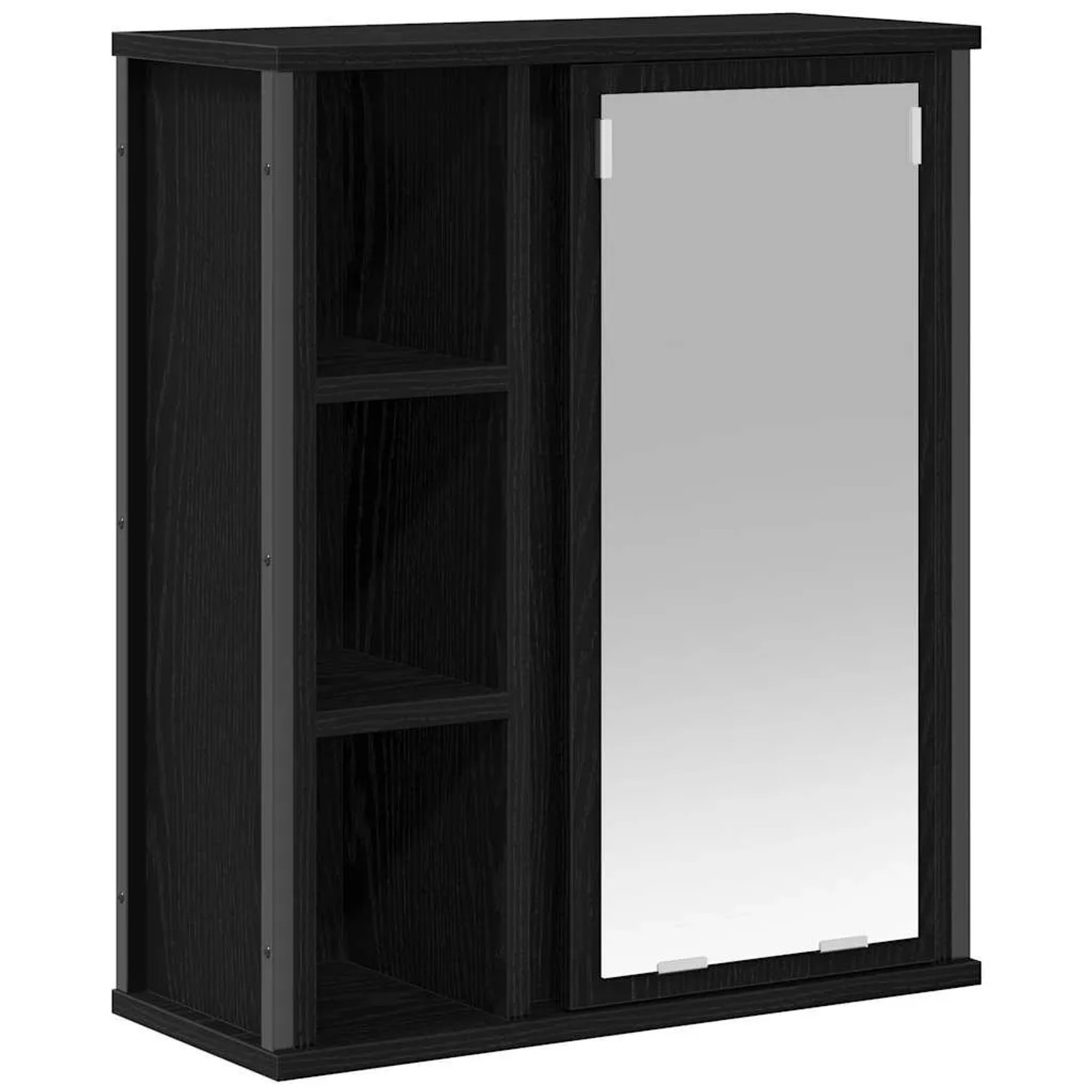 vidaXL Bad-Wandschrank mit Spiegel Schwarz Eichen-Optik 50x21x60 cm 861902
