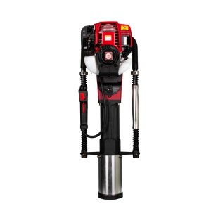 HOLLMAX Motor-Pfahlramme HM100, rot-schwarz. Robuste 4-Takt Benzin-Pfahlramme für Zaunbau und Pfosten bis 100 mm.