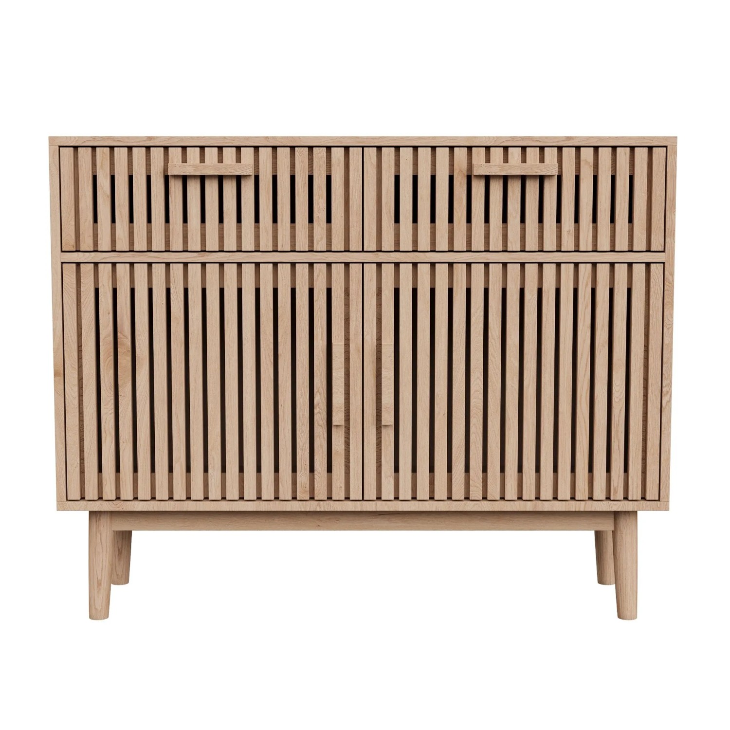 PXloue Sideboard mit Schubladen und Holzoptik 100x35x80cm Holzfarbe