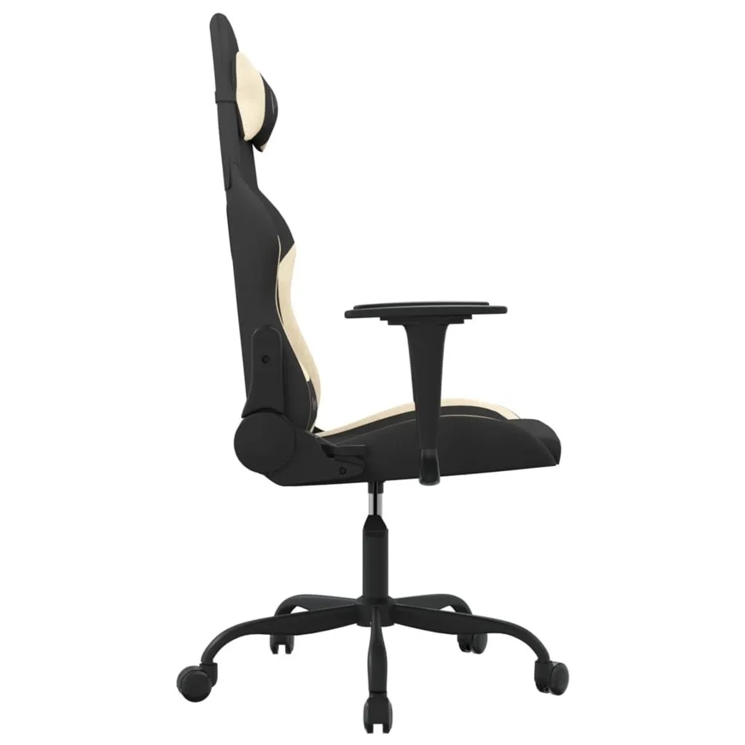 vidaXL Gaming-Stuhl mit Massagefunktion Schwarz und Creme Stoff 345469_4