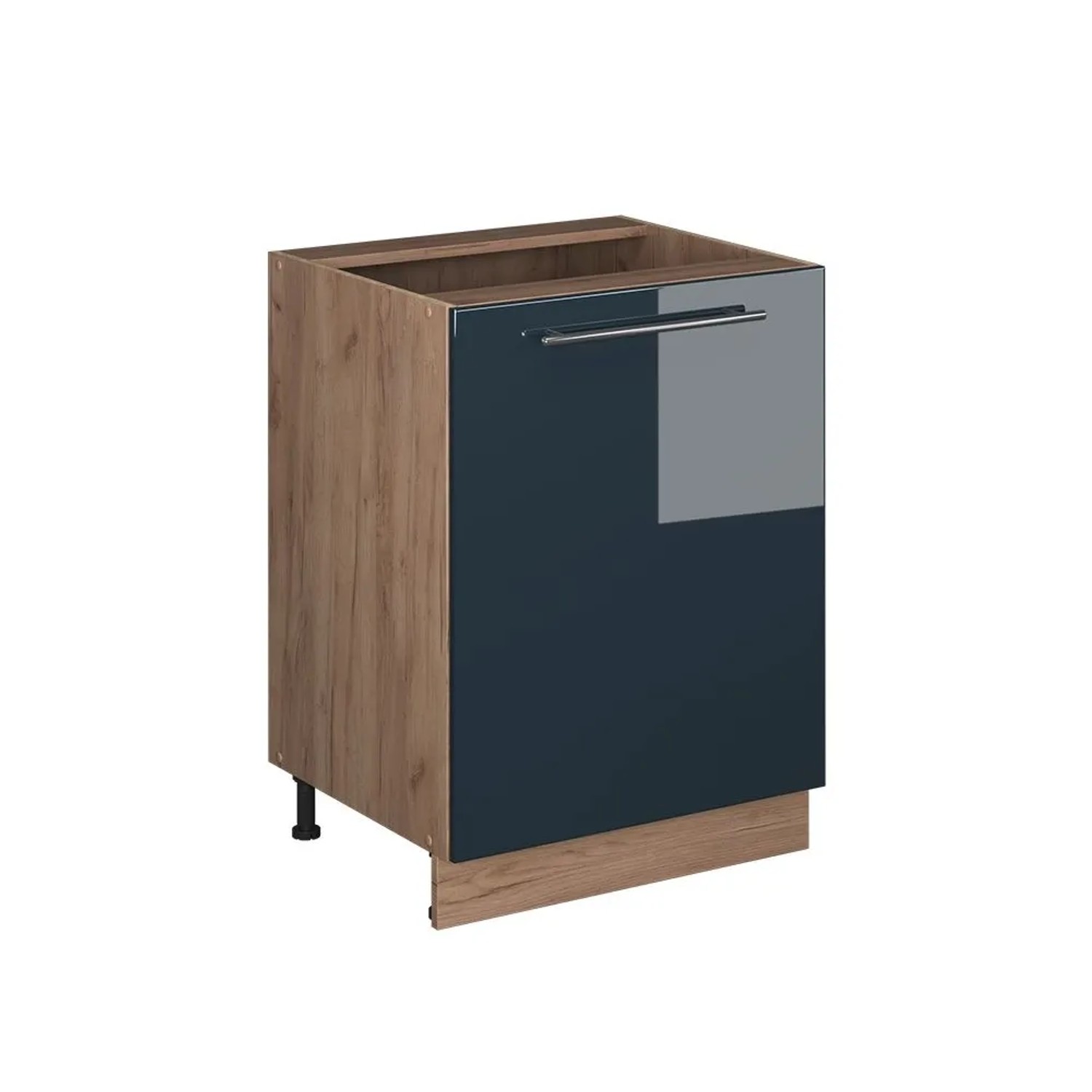 Vicco Küchenunterschrank Fame-Line Dunkelblau Hochglanz/Goldkraft Eiche 60 x 82 1 Tür ohne Arbeitsplatte Art Nr 65201