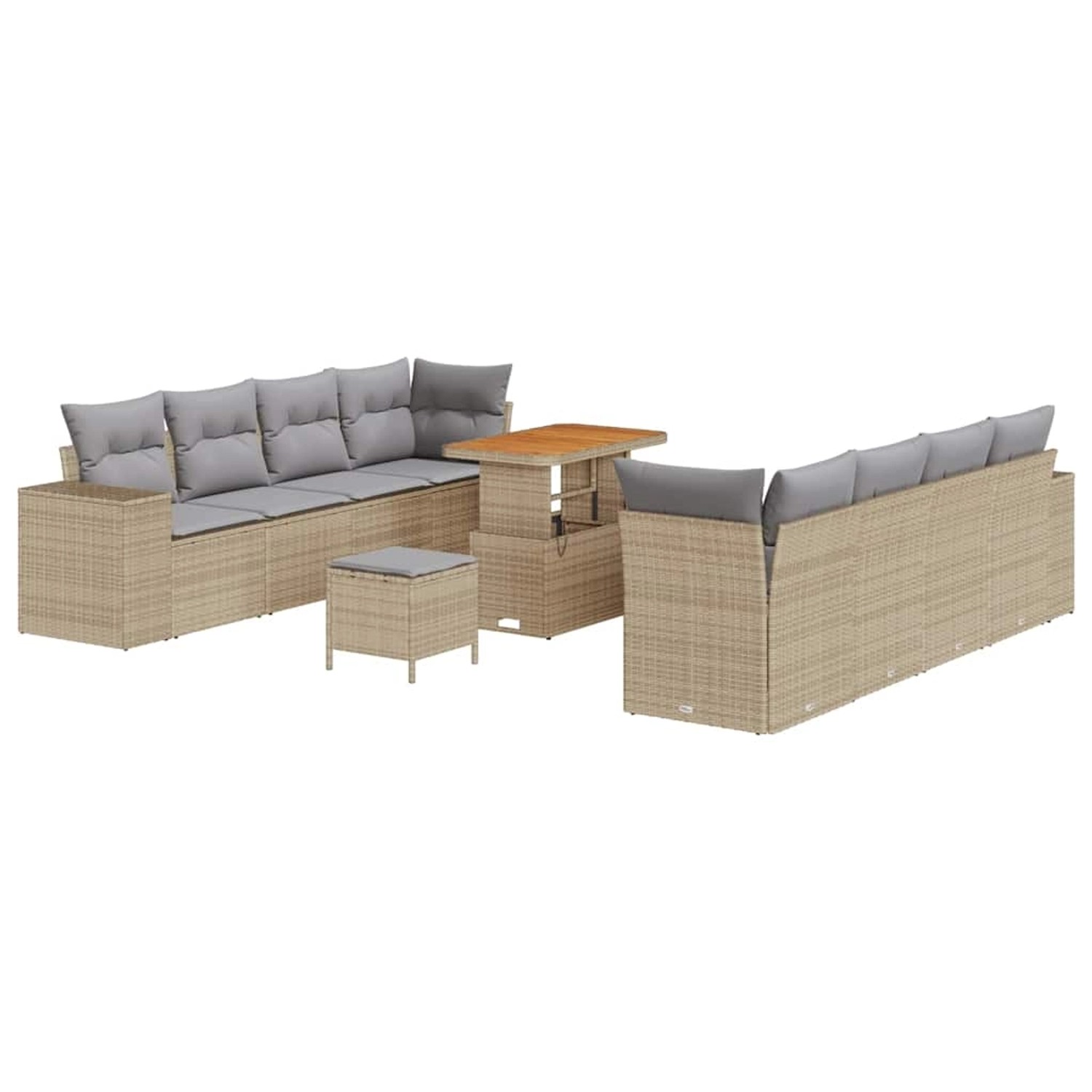 vidaXL Garten-Sofa-Set 11-Tlg Beige Poly Rattan 3361982 günstig online kaufen