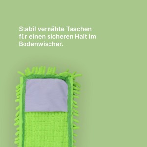 Bestlivings Bodenwischer Ersatzbezug, Mikrovelour Chenille, Grün, 2er-Pack.