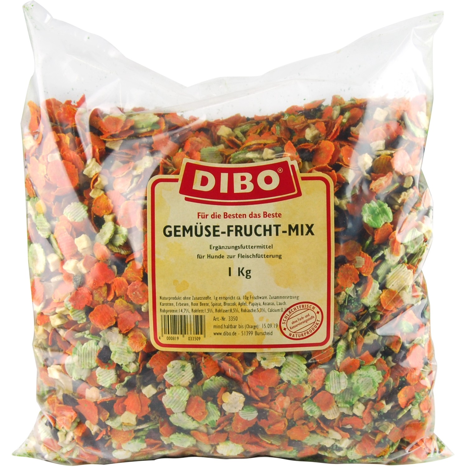 Dibo Hunde-Ergänzungsfutter Gemüse-Frucht-Mix 1 kg