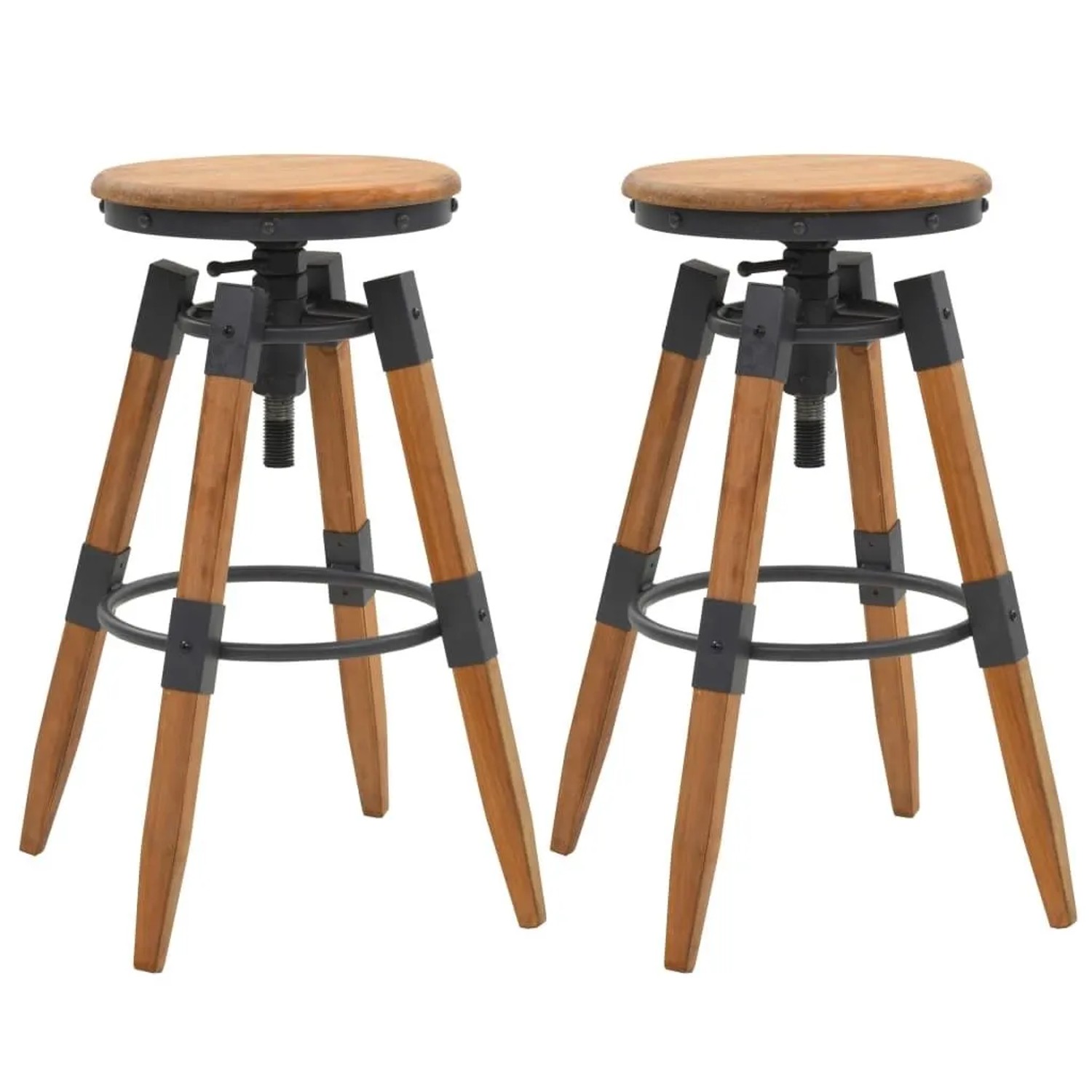 vidaXL Barhocker 2 Stk Tanne Massivholz 245782