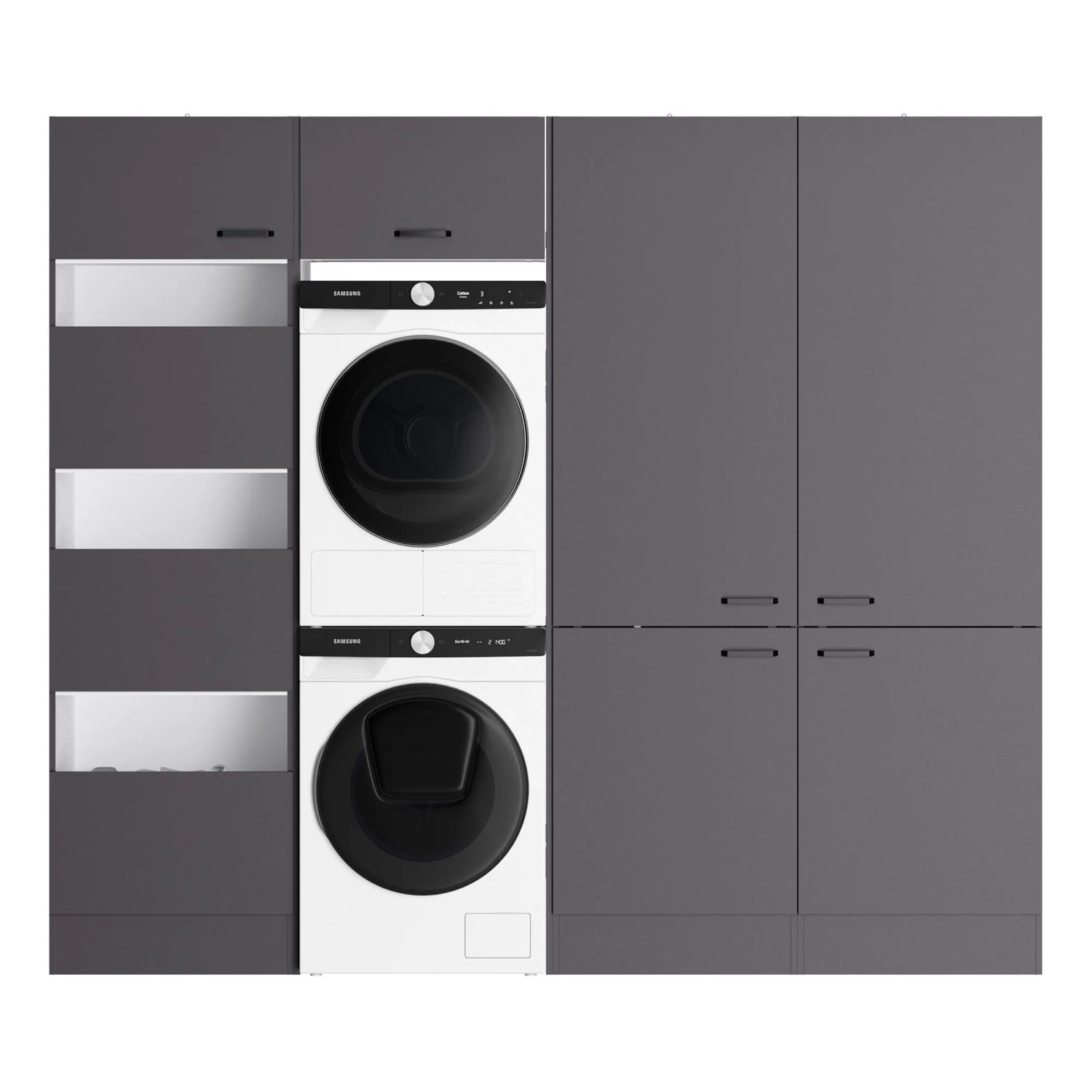 OPTIFIT Waschsäulen-Set Kiel420 243,2 x 210 x 57,1 cm Anthrazit Matt