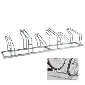 TRUTZHOLM Fahrradständer für 6 Fahrräder, Stahl, höhenversetzt, 210x45 cm.
