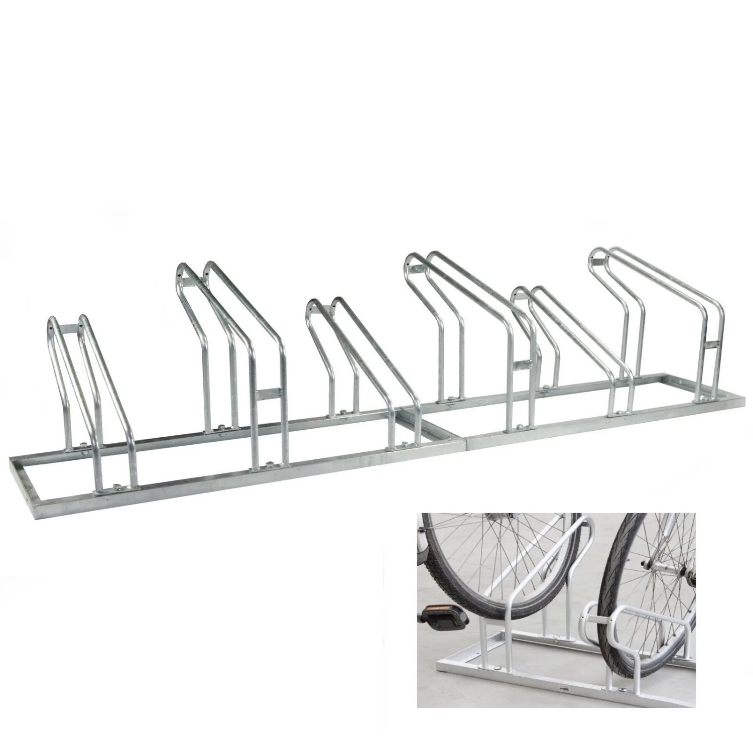 TRUTZHOLM Fahrradständer Für 6 Fahrräder Höhenversetzt 210 x 45 cm Stahl günstig online kaufen